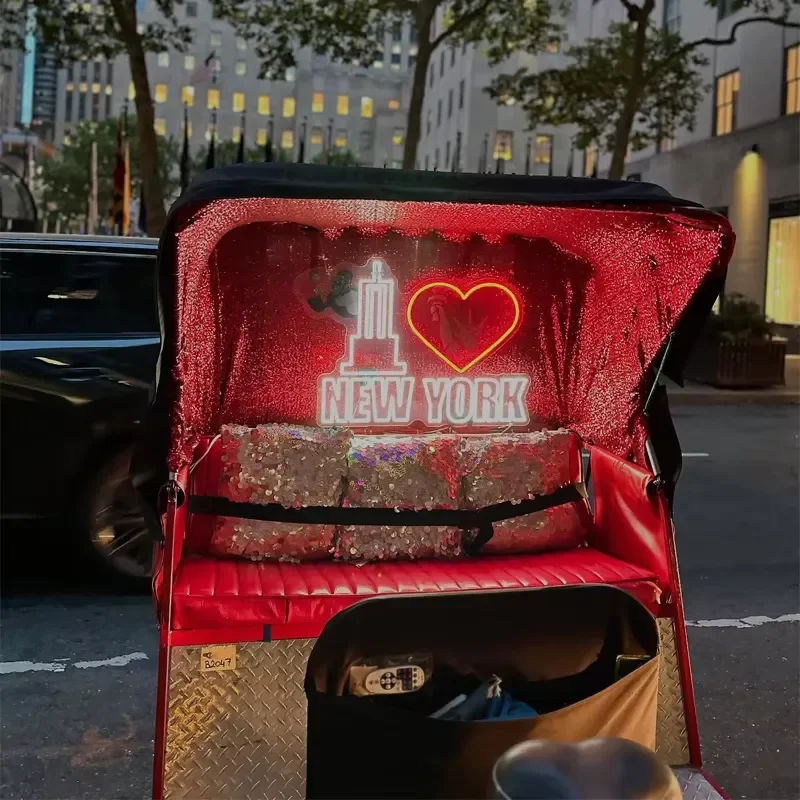 USB Powered Pedicab Neon Light Custom Design Waterproof Dimmable Ultra-Low Power LED Sign Ideal for City Tours Night