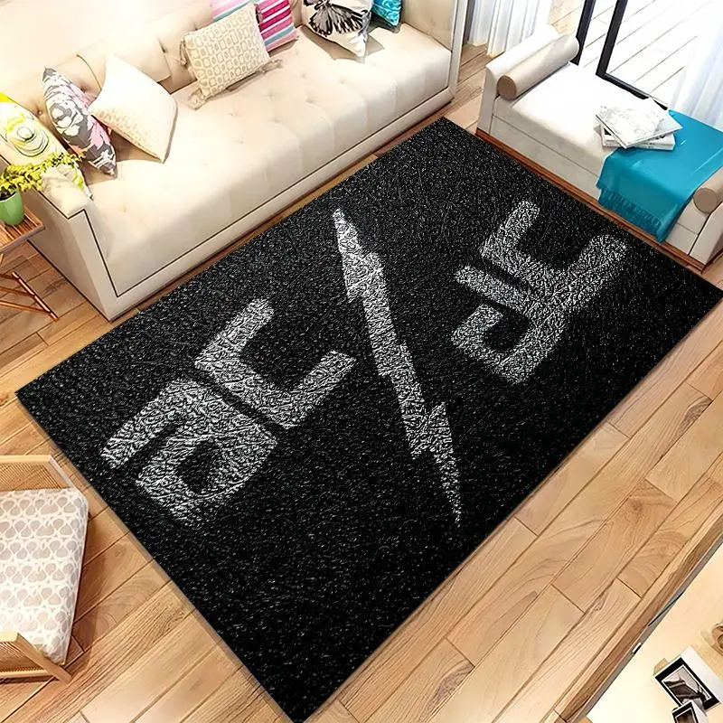 Fashion ACDC Rock Band Sign Catoon Living Room Non-Slip Area Rug Soft Carpet for Bedroom  Playroom Sofa,Home Decor Doormat