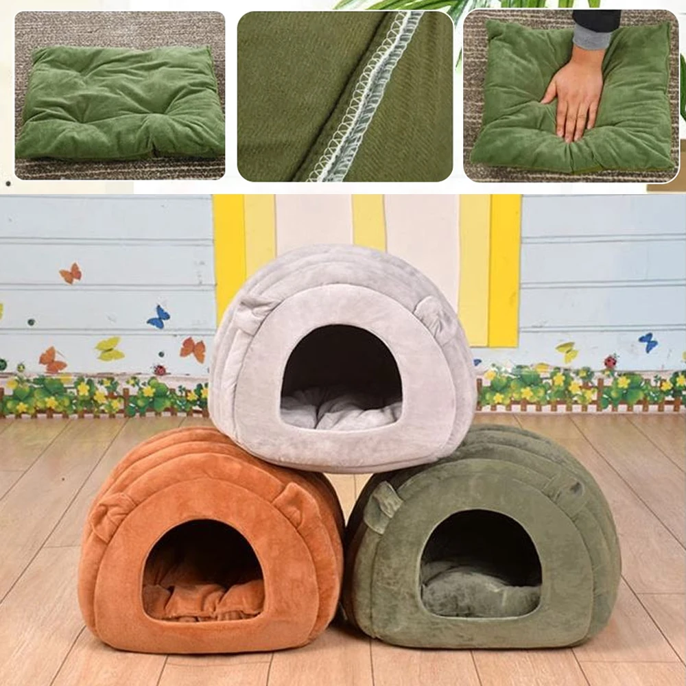 

Semi-closed Pet Puppy Cozy Hideout Cave 1PC Winter Warm Cat Nest House Foldable Cat Bed for Extra Small Dogs Medium Cats 숨숨집 고양이