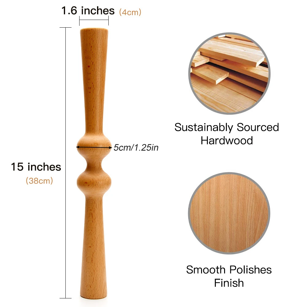 Wooden Back Muscle Release Massage Roller Spine Stretch Tool Back Massager for Full Back Pain Relief, Wood Therapy Massage Tools