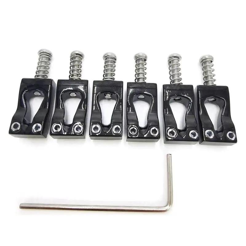 CGDS-10.8Mm Electric Guitar Gourd Bridge Brass Bridge Saddle Brass Bridge Vibrato Bridge Saddle 6-String Guitar Saddle Black