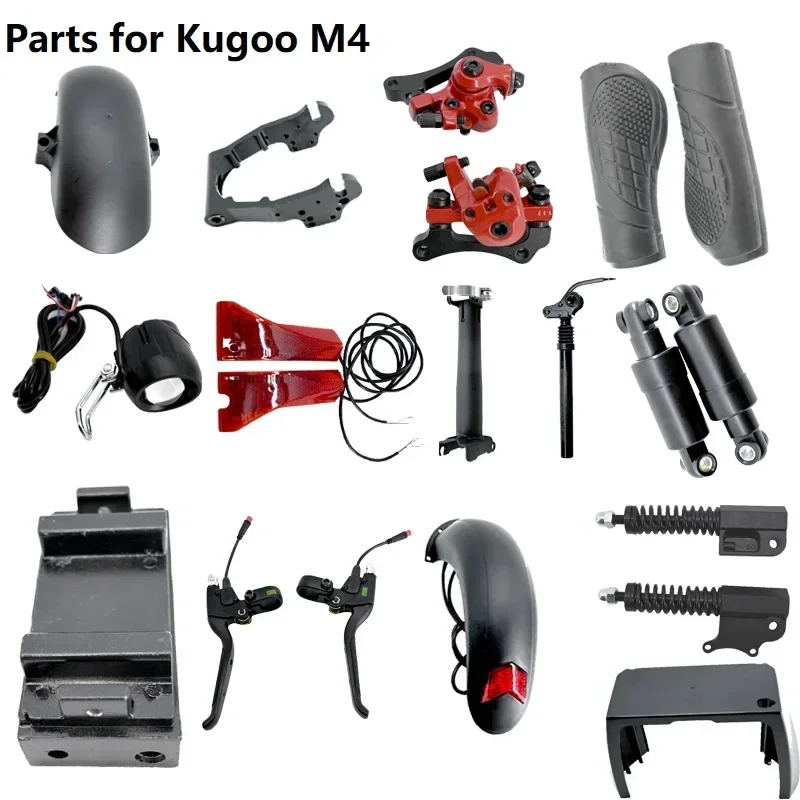 10 Inch Electric Scooter Parts for Kugoo M4 Accessories Repair Spare Part Hand Brake Rear Fork Shock Absorber E-scooter Parts