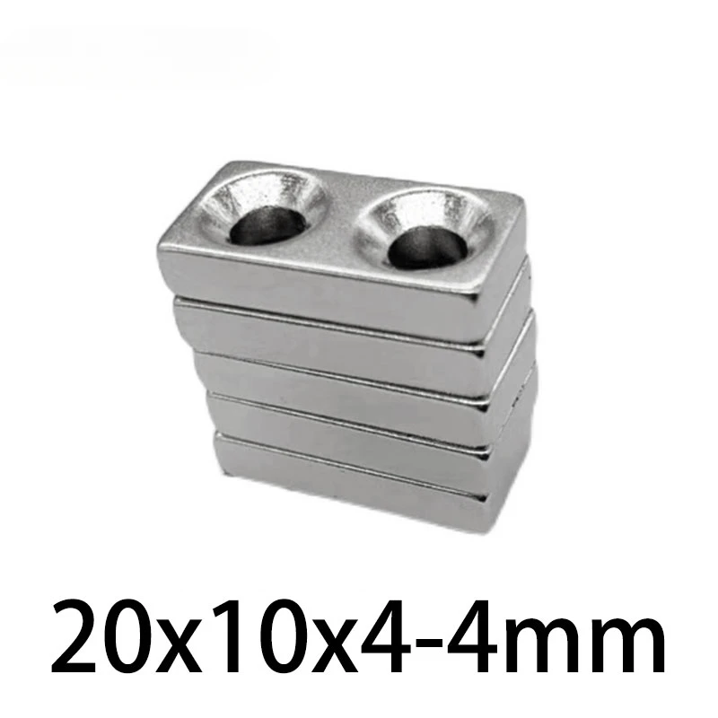 

5-50pcs 20x10x4-4mm Strong Quadrate Neodymium Magnet Hole 4mm N35 Magnetic 20x10x4-4mm Block Rare Earth Magnets 20*10*4-4