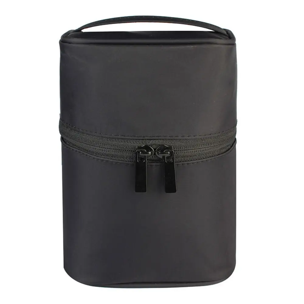 Cream Color Large Capacity Zipper With Pouch Cylinder Cosmetic Bag Korean Storage Bags Travel Organizer Women Toiletry Bag