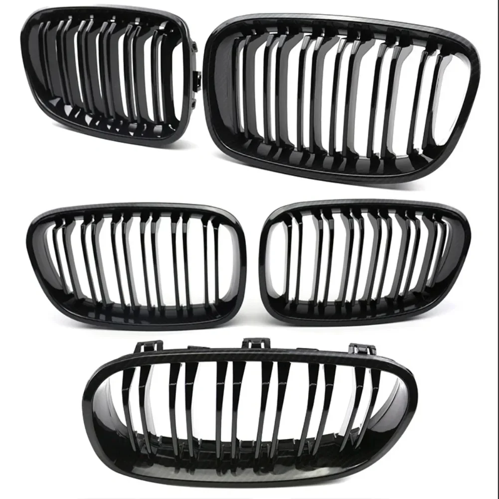 Fit For BMW F20 F21 1-Series 116i 118i 120i 125i 135i 5-Door Hatch Back 2015-2017 Carbon FiberFront Center Grille Grills ABS