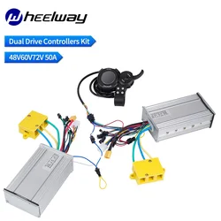 Dual Drive Controller With Colorful LCD Display Accelerator 48V60V72V50A for Dual Motor 1500W 3000W 3500W Electric Scooter
