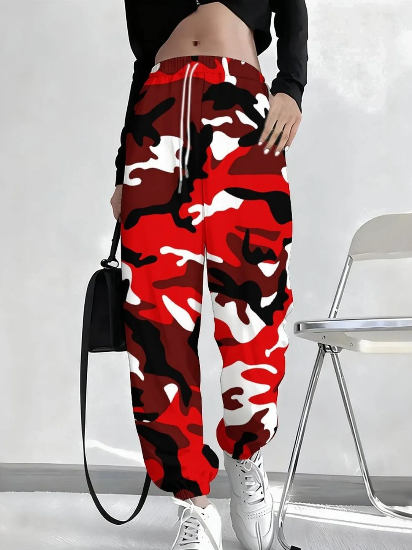 2026 autumn and winter new style street fashion casual comfortable all-match 3D camouflage pattern printed women's pants