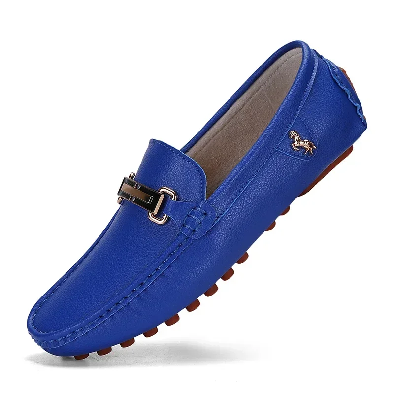 Men Genuine Leather Loafers Soft Moccasins Shoes High Quality Brand Men Flat Driving Shoes Folding Bean Shoes Zapatos Hombre