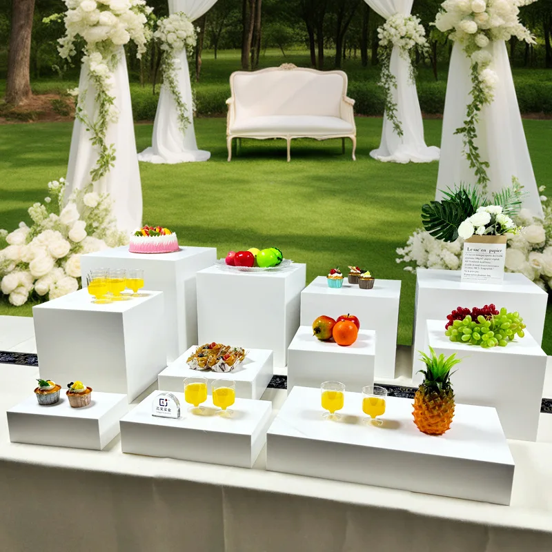 

2026 Dessert table cake stand cube acrylic box restaurant hotel wedding supplies buffet table cross-border