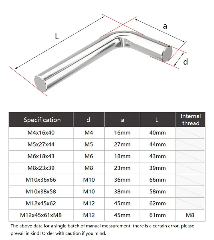 2/5/10pcs M4 M5 M6 M8 M10 M12 304 Stainless Steel 7-Shaped Right Angle Hook Screws L-Shaped Bolts