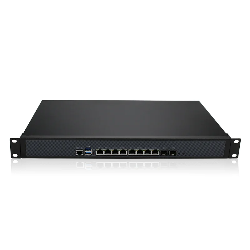 Industrial Variant 1U Rack Mountable Intel Celeron 1037U 8-Intel 82574L Nics 2-I350 SFP Gateway Hardware pfsense Firewall PC