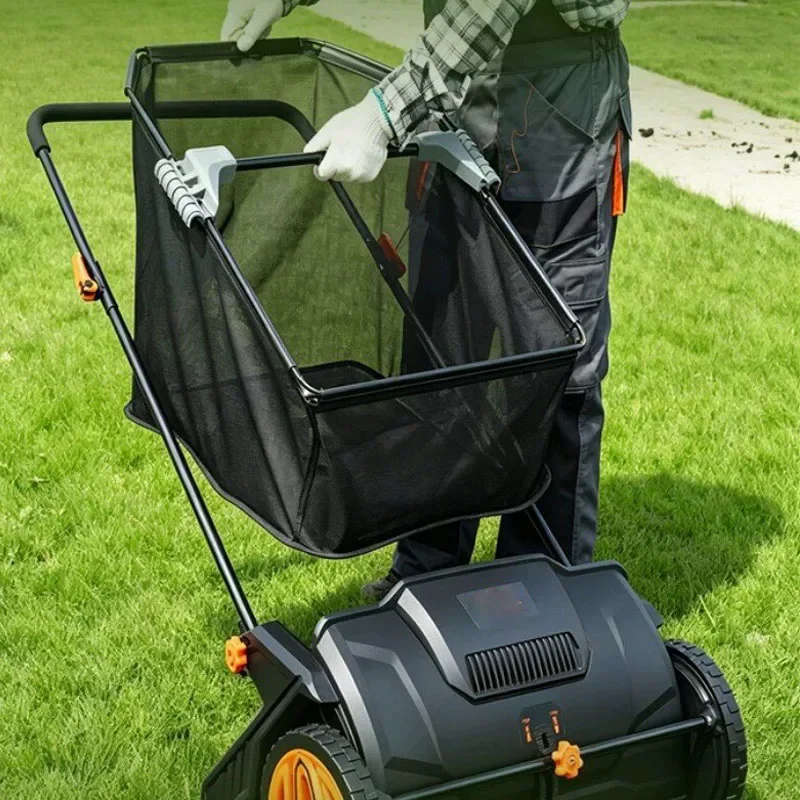 Garden Hand Push Lawn Sweeper Dethatcher Machine for Removing Thatch, Leaves and Dead Grass