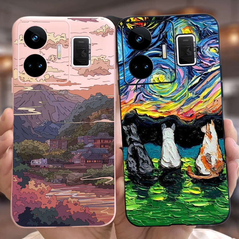 For Realme GT Neo 5 5G Case RMX3706 Luxury Candy Painted Back Cover For Realme GT Neo 5 240W Phone Case Soft Fundas 6.74'' Coque