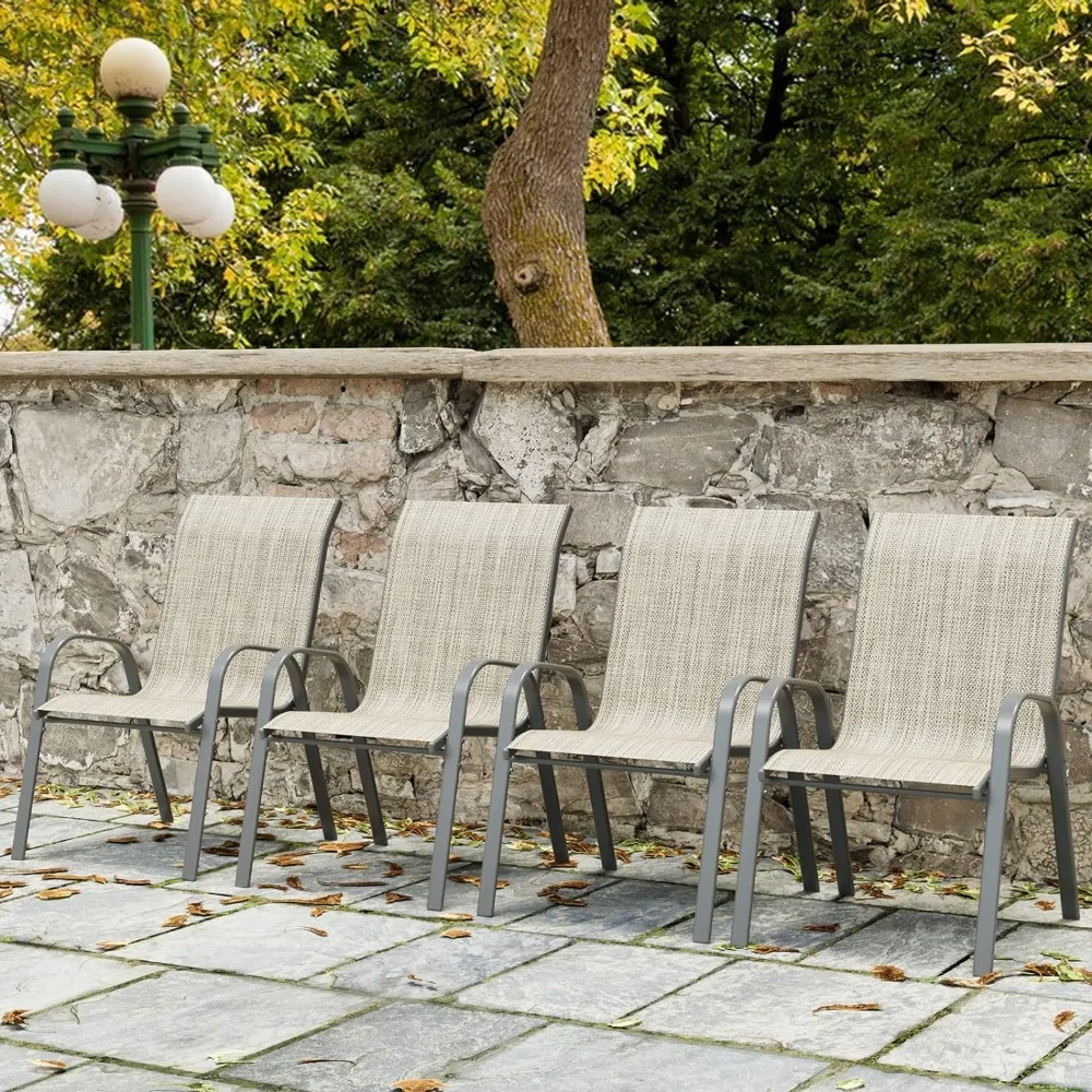 Patio Dining Chairs  Outdoor High Stacking Chairs, Indoor/Outdoor Chairs Backyard Deck Garden Chairs, Restaurant