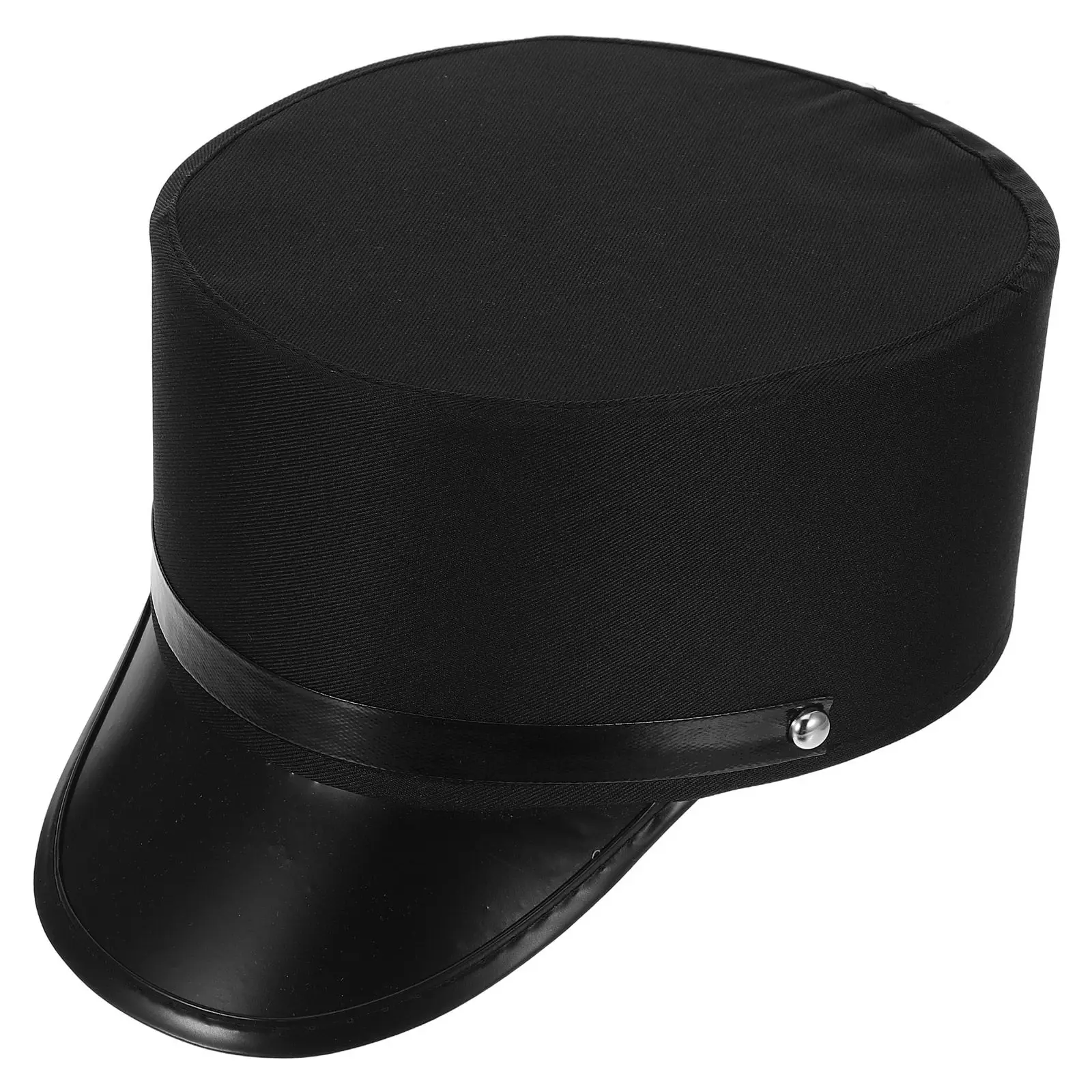 Train Conductor Hat Railway Conductor Cap Black Engineer Cap High Top Train Driver Hat For Adults Cosplay Costume Photo Props