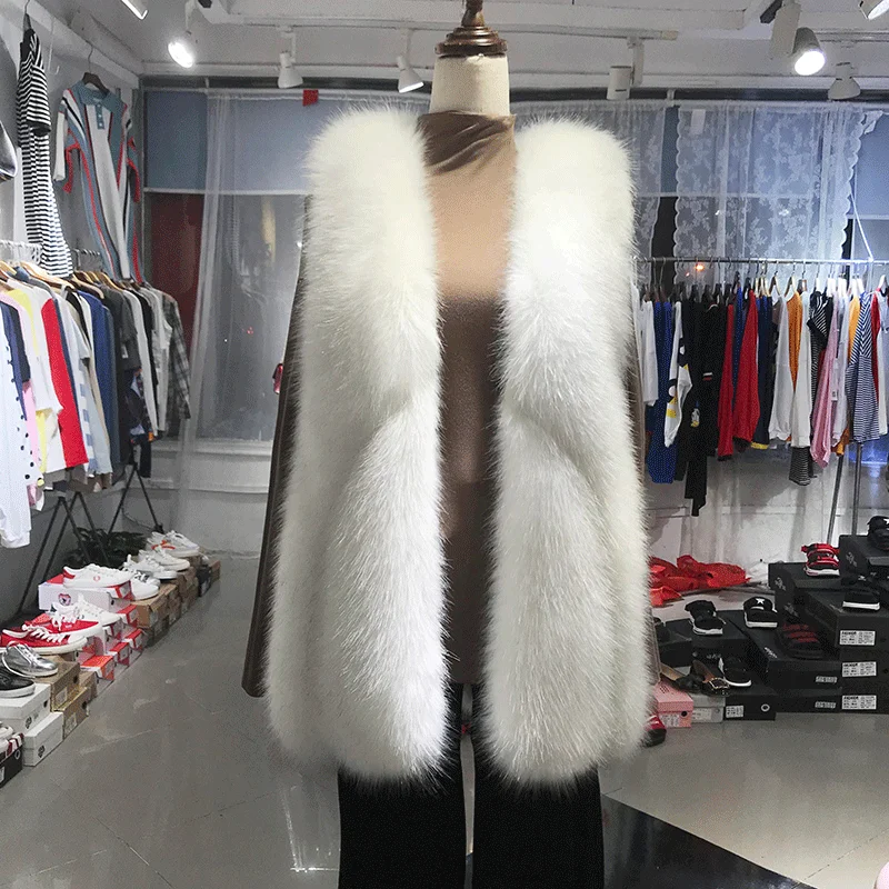 Fur Coat 2024 Autumn Winter New Women\'s Vest Medium To Long Coat Tank Top