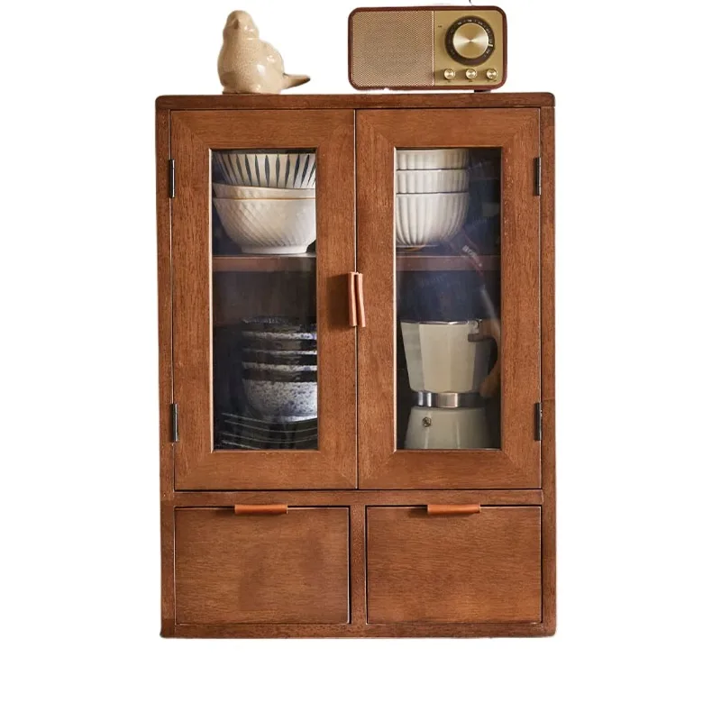 Solid wood desktop storage cabinets, countertop lockers