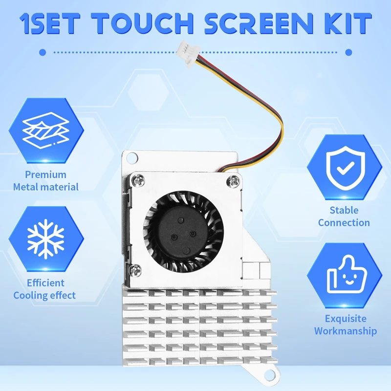 3.5 Inch MHS Touch Screen For Raspberry Pi 5, With Metal Case And Active Cooler