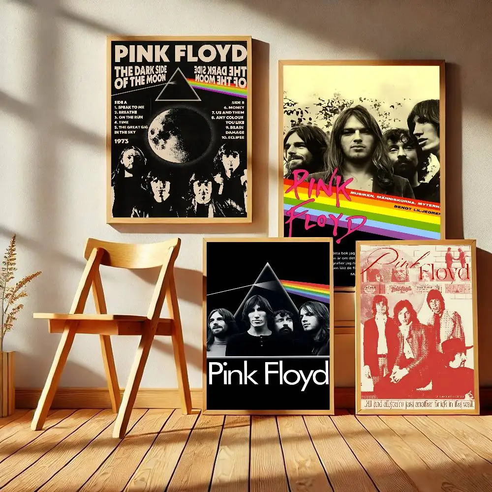 Rock P-Pink F-Floyd Self-adhesive Art Poster Whitepaper Prints Posters Artwork Aesthetic Art Wall Painting
