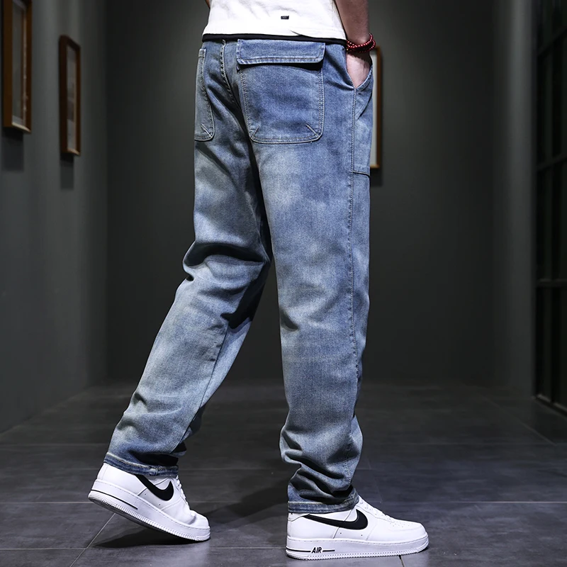 

Slim Fit Straight Leg Blue Jeans Men's Summer Thin New Sle plus Size Faionable Long Pants Casual Urban Sle Cotton Polye...