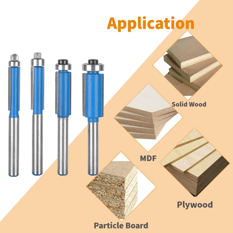 YUSUN Flush Trim Bit Router Bit Woodworking Milling Cutter For Wood Bit Face sh TriMill Tools Carbide Cutter End Mill