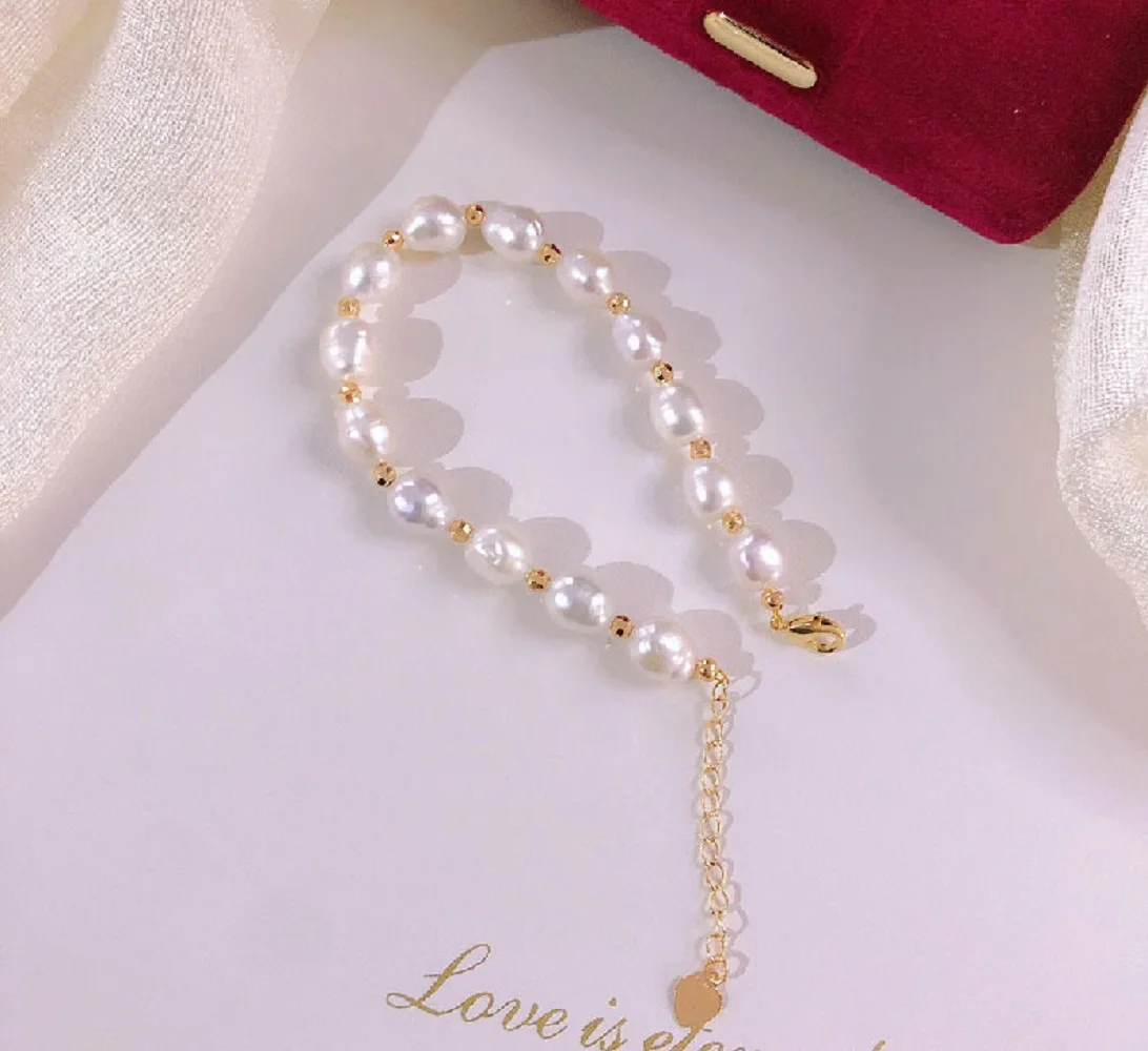 Double layered bracelet sea treasure Seawater Pearls Strong Light AAA9-11mm Akoya White Pearl 925s Extend the chain