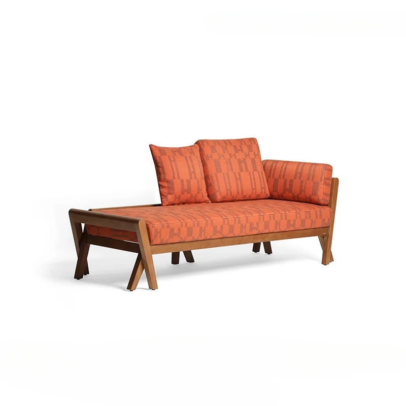 

Ruonai furniture Herm Deco sofa bed dual-purpose lazy recliner solid wood fabric bench study bedside stool