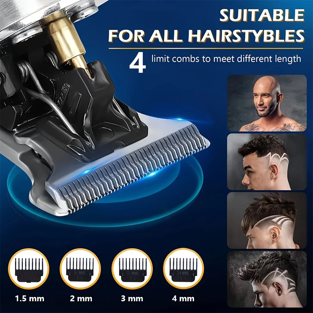 Rechargeable Hair Clipper Barber Large Blade Professional Electric Hair Trimmer Men's Hair Cutting Machine Electric Clipper