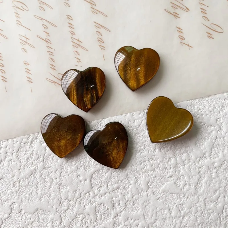 30pcs Vintage Love Heart Flat Back Resin Cabochons Patch Diy Phone Case Hair Clip Shoes Jewelry Decoration Crafts Accessories - view 2