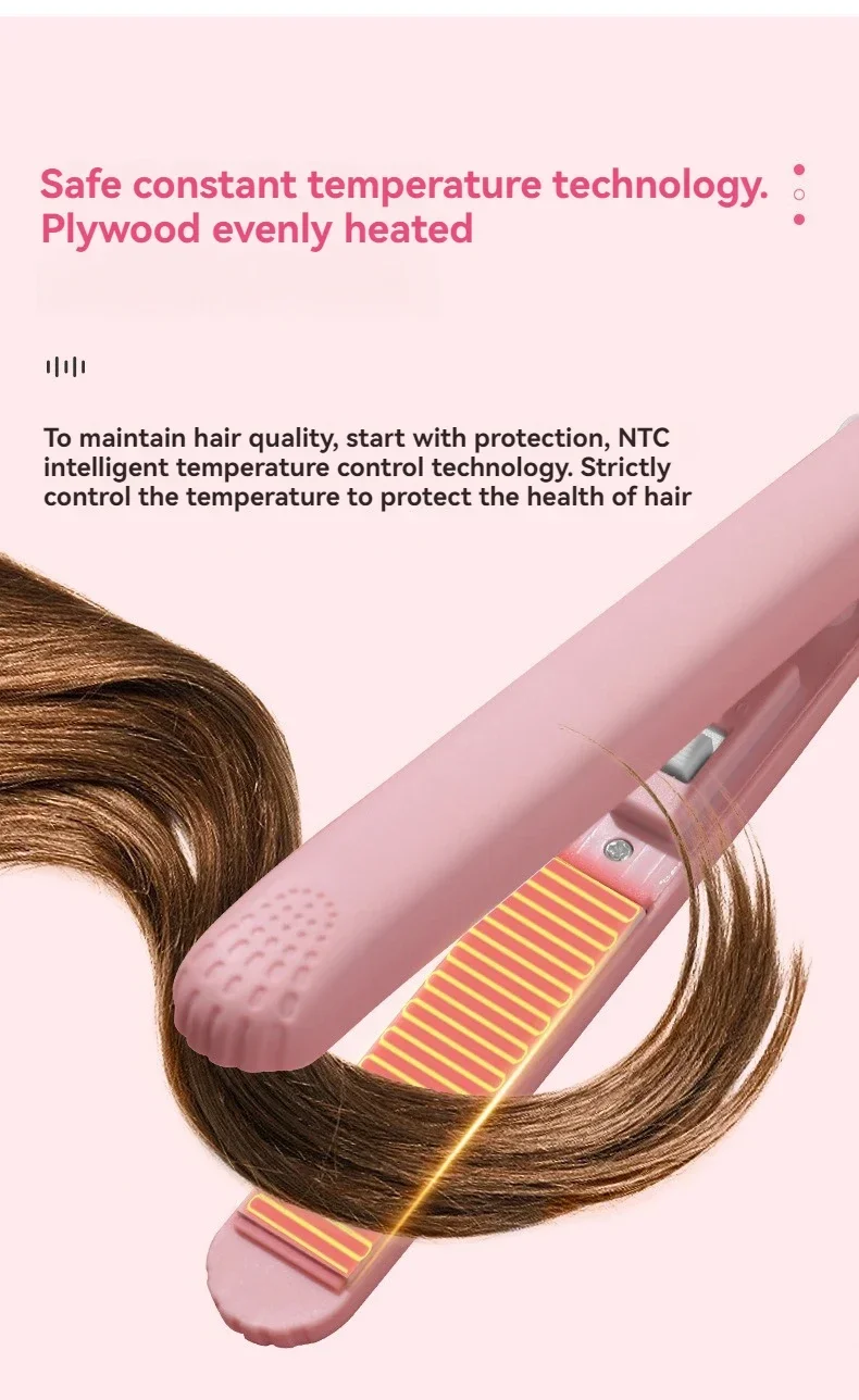 EU-Stecker Mini Schnellheizender Haarglätter 2-in-1 Glätteisen und Lockenstab für Ponyfrisuren – Detail 10