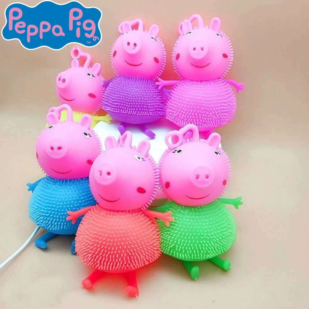 Peppa Pig Novelty Squishy Toys Cute Animal Antistress Decompression Mochi Toy Luminous Pinch Music Stress Relief Toys Kids Gifts