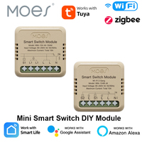 MOES Tuya Mini Smart Switch DIY Module WiFi Zigbee Smart Light Switch 1/2 Gang APP Remote Control Work With Alexa Google Home
