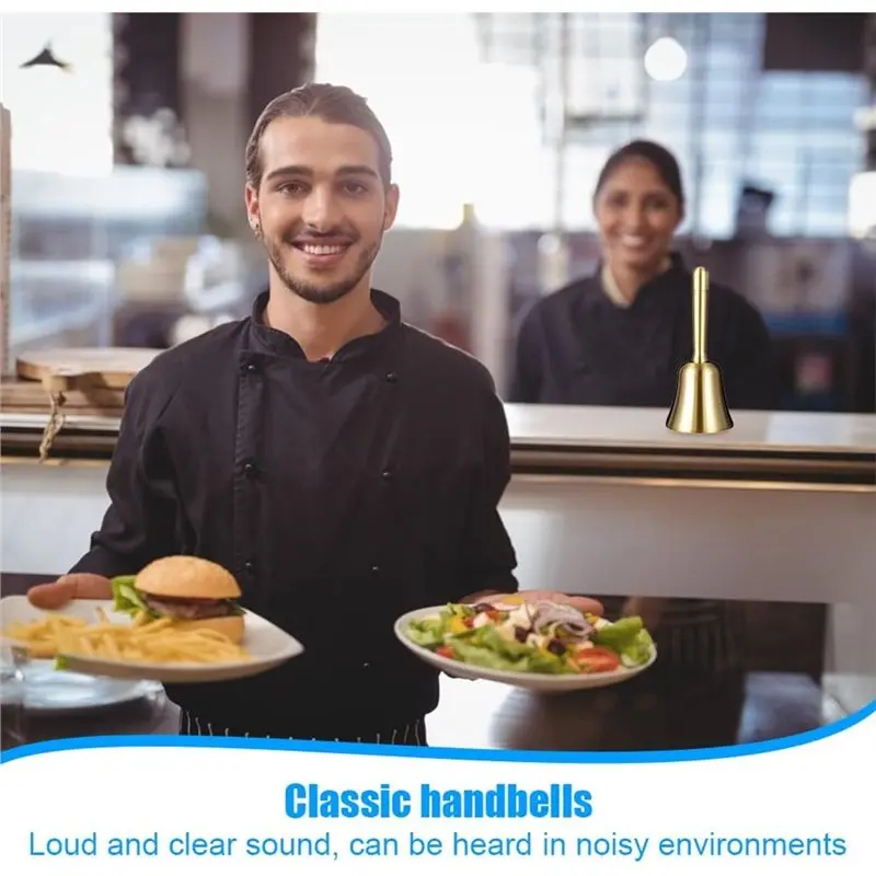 【TODAY-Only!】جرس يدوي متعدد الوظائف، جرس وجبة عالي، جرس طاولة، جرس استقبال للمدرسة، الكنيسة، فئة جرس اليد لعيد الميلاد