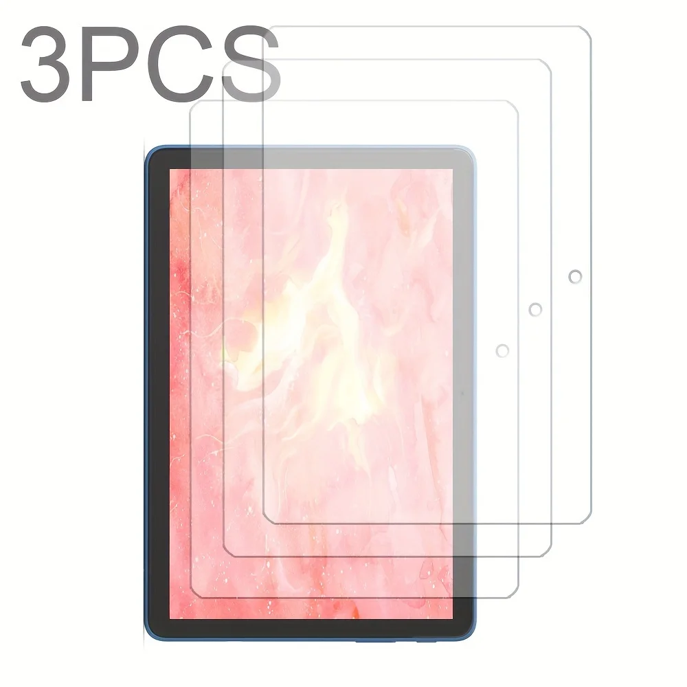 3sheets of tempered glass film for Fire HD 10 2023 10.1 Tablet HD 10 2021/Fire max 11/HD 8 2020&2022/Fire 7 2022 high definition