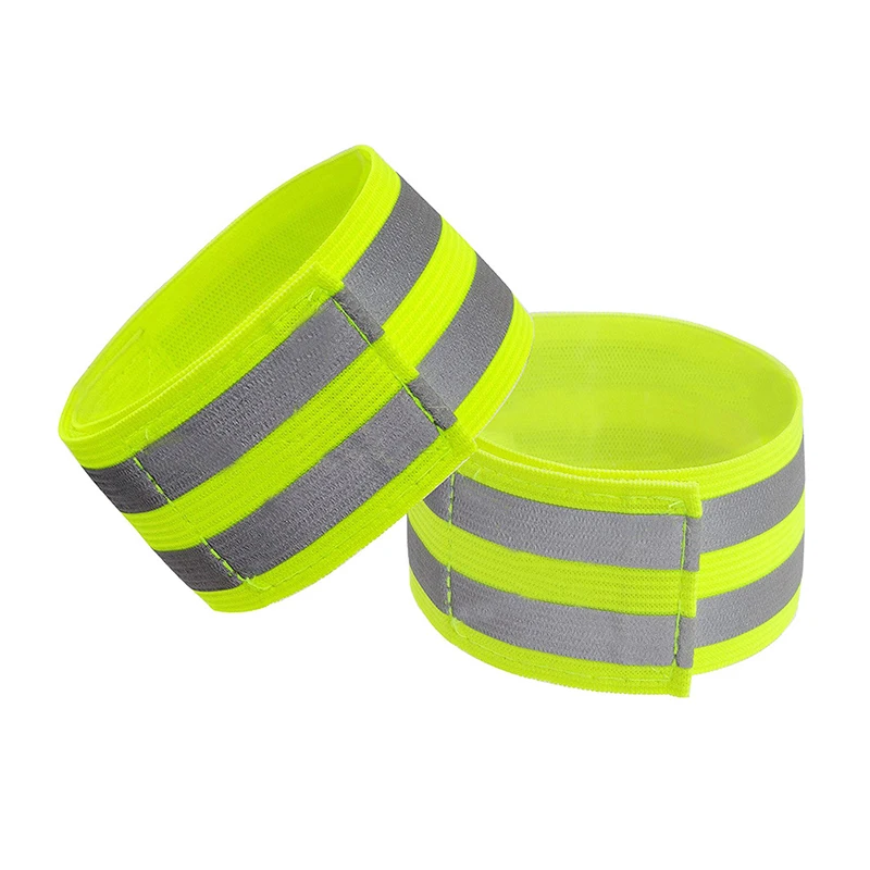 Bandas reflectantes elásticas para el brazo, muñequera para el tobillo, correas para la pierna, cinta reflectora de seguridad para niños, trote