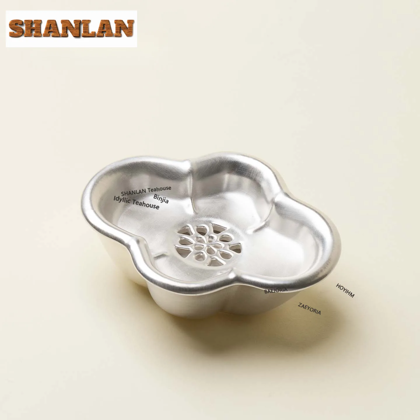 HOYIHM Gilt Silver Begonia Pot Bearing Holder Coffee Cup Holder Dry Bubble Table Tea Tray Coasters Tea Ceremony Decoration Gifts