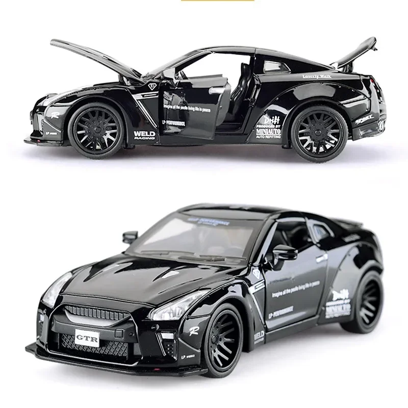 1:32 Nissan Skyline Ares GTR R35 Diecast Toy Car Model JDM Miniature Scale Alloy Metal Simulation Vehicles for Children Gift