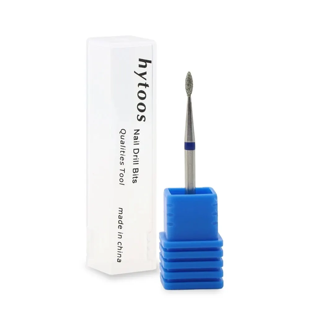 HYTOOS Flame Cone Diamond Nail Drill Bits Rotary Russian Cuticle Bit Electric Manicure Drill Nails Accessories