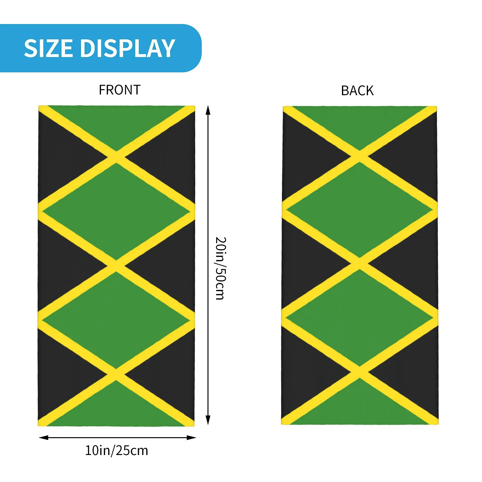 Custom Jamaican Flag  Reggae Winter Headband Neck Warmer Men Women Hiking Running Tube Scarf  Face Bandana Gaiter