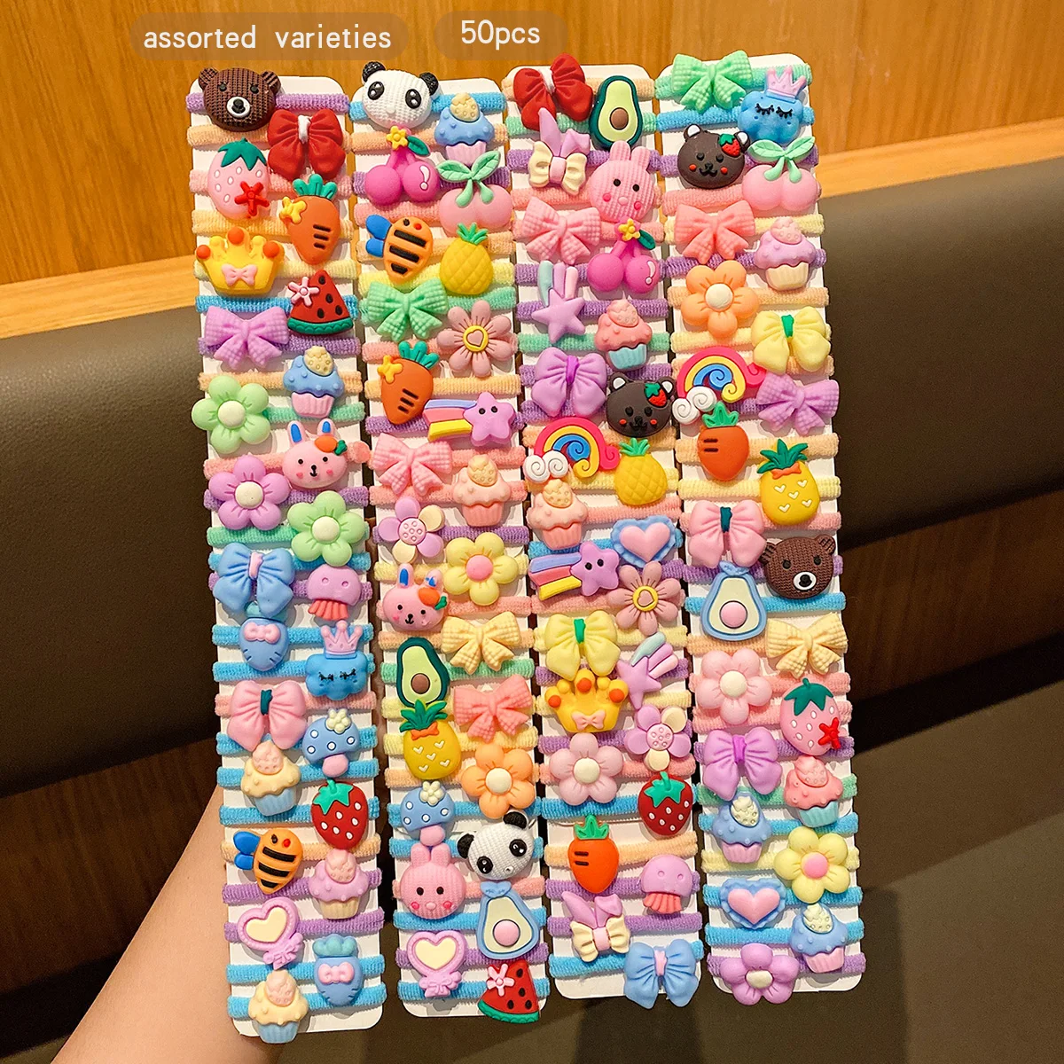 50 cartoon cute styles, random rubber bands, sweet and stylish, suitable hair accessories for daily use