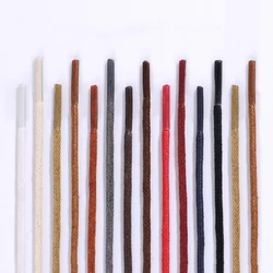 1 par de cordones encados de algodón, cordones redondos para botas, cordones de cuero impermeables, longitud de 60/80/100/120/140/160/180cm