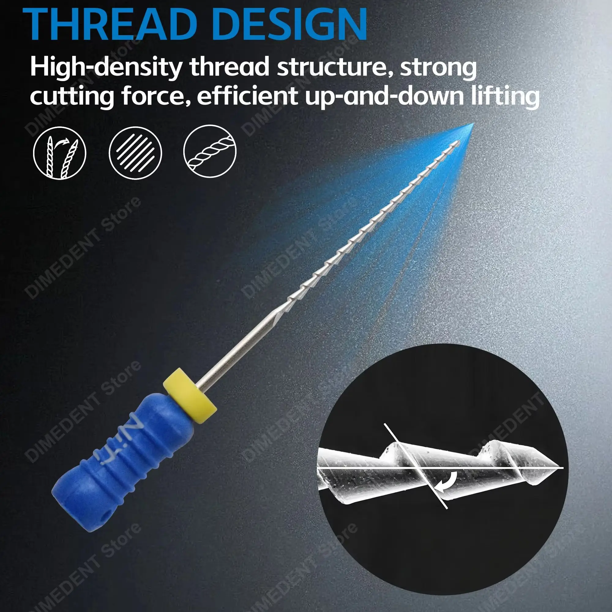 5 Boxes NiTi H Files Hand Use Endo Files High-density Thread Structure Endodontic File 21/25mm Nickel-titanium Dentistry Tools