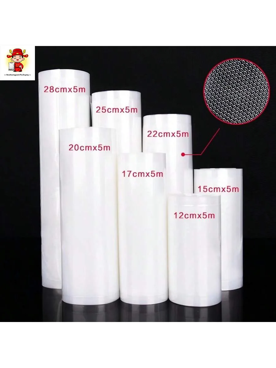 Rouleau de sacs de scellage sous vide 12-30cm, thermoscellables et découpables pour la conservation des aliments, des viandes, des fruits et légumes, stockage de la cuisine à domicile, 1 rouleau
