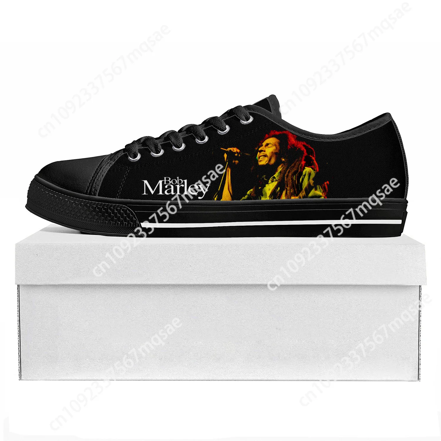 Reggae Rock Music Star Bob Marley Low Top High Quality Sneakers Mens Womens Teenager Canvas Sneaker Couple Shoes Custom Shoe