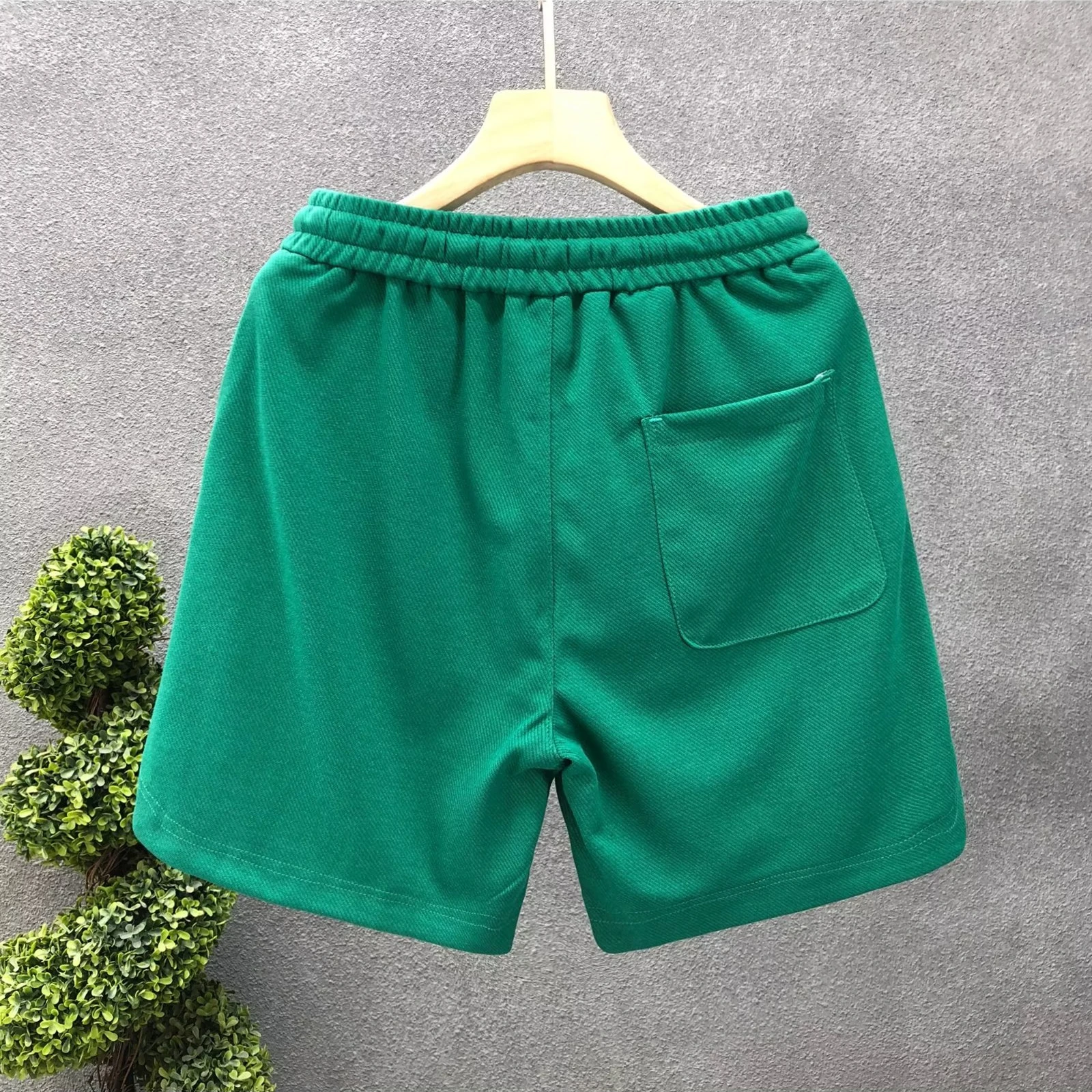 NO.7 American Trendy Men\'s Shorts Harajuku Green Sweatpants High Street Striped Pants Men\'s Clothing High Quality Sports Shorts