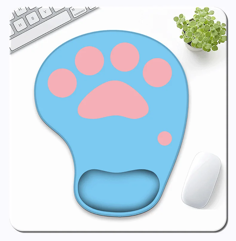 Katzenpfoten-Handgelenkauflage Mauspad Niedliche Silikon Ergonomische Schreibtischunterlage für Büro Gaming Mädchen 20+ Musteroptionen – Detail 7