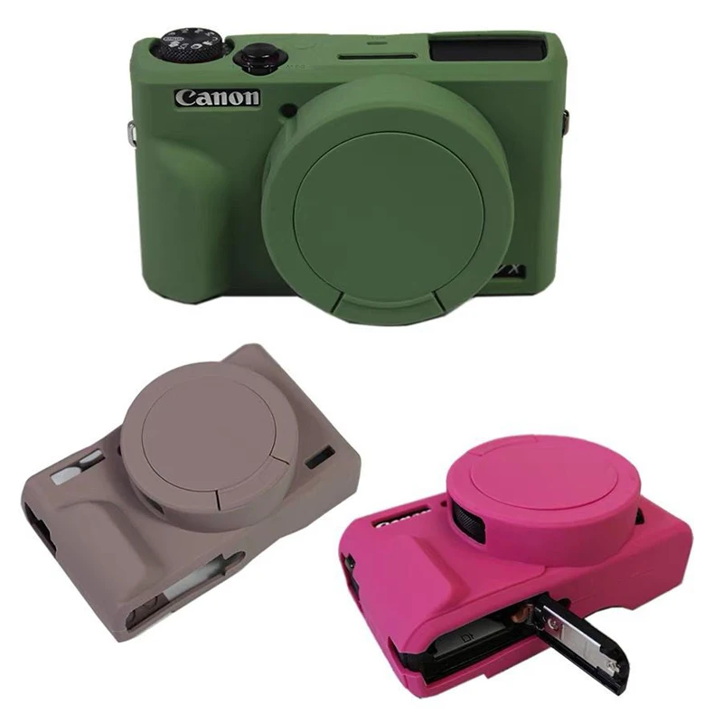 Silicon Rubber Armor Skin Case Body Cover Protector for Canon PowerShot G7X MarkIII G7XIII G7X3 DSLR Camera Protective Video Bag