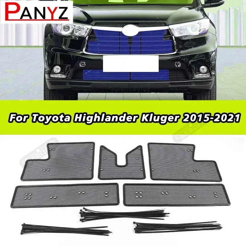 

Front Grille Insect Screening Mesh Insert Net Stainless Steel Cover Trims For Toyota Highlander Kluger 2015-2021 Car Accessories