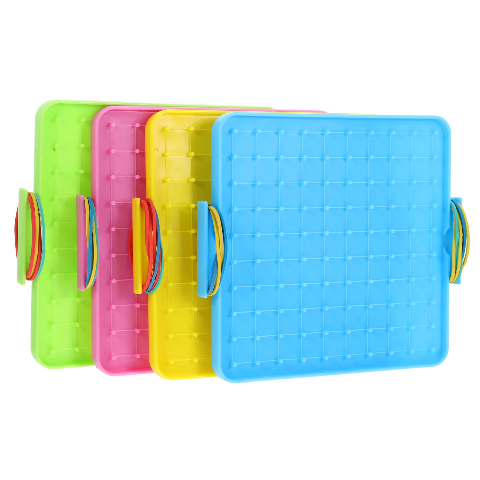 

4 Pcs Math Teaching Aids Double Sided Geoboard Shape Board Kid Pegboard Graphical Educational Tools Students Learning