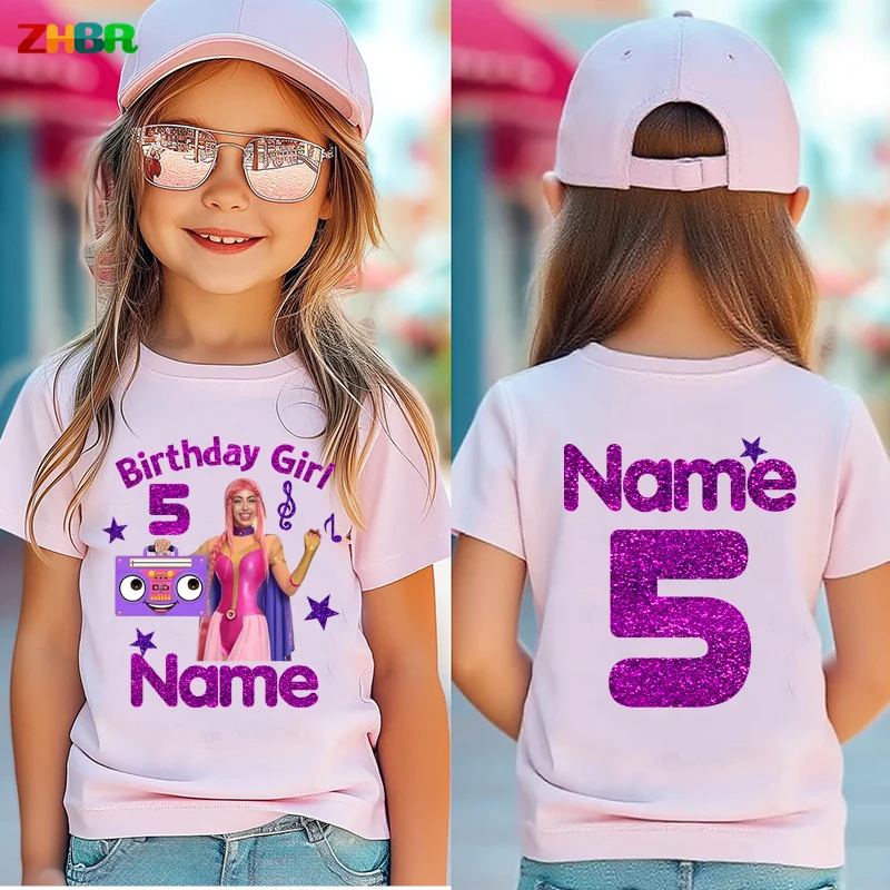

Luli Birthday Girl Shirt Kids Matching Outfits Personalized Name Shirt Clothing Children Custom Girls Party Shirts 6th 5th 4th